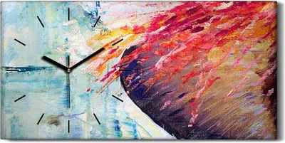 Produktbild von Dekor Leinwand Uhr Wandbilder Geräuschlos 60x30 Malerei Abstrakte Kunst - schwarze Hände