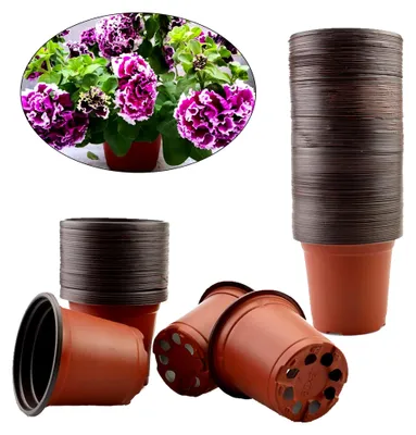 Produktbild von Kunststoff Blumentopf, 100 Stück Anzucht Klein Anzuchttöpfe Blumenkübel für Sukkulenten und kleine Pflanzen (9cm)