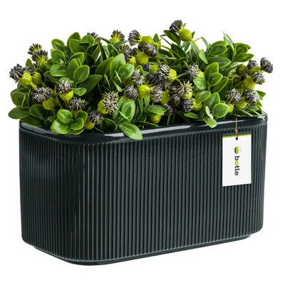 Obrázek produktu pro Květináč Květináč Pouzdro Barva Grafitová 25,5 cm V13,5 cm Lesklý povrch Moderní Glamour