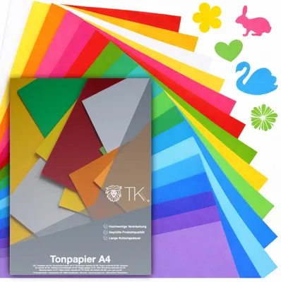 Image de 50 feuilles de papier coloré 220 g/m² - A4 papier à copier papier d'imprimante multicolore - 50 feuilles - pour bricoler & créer - papier de bricolage carton d'argile carton (1)