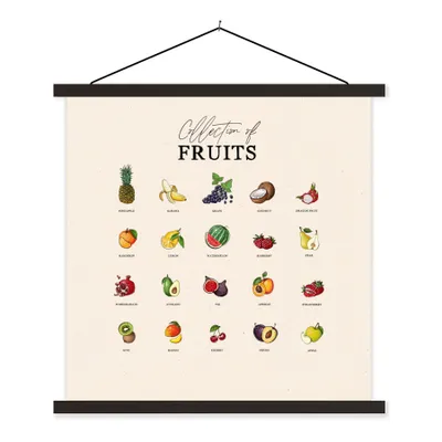 Produktbild von MuchoWow® Textilposter Obst - Lebensmittel - Küche 60x60 cm mit schwarzem Rahmen - Posteraufhänger