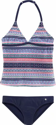 Produktbild von s.Oliver Tankini Barcelona Kids blau-rosé-gestreift Größe 158/164