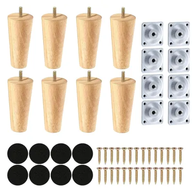 Productafbeelding van Set van 8 Houten Meubelpoten van 10 cm voor Meubels