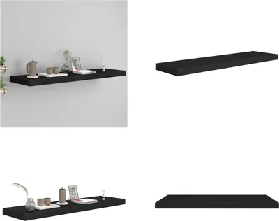 Obrázok produktu pre vidaXL Plávajúca polica čierna 90x23,5x3,8 cm MDF - Nástenná polica - Nástenné police - Plávajúca nástenná polica - Plávajúca nástenná polica
