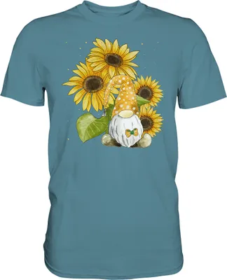 Produktbild von Gartenzwerg Sonnenblumen Shirt Gärtner Geschenk Garten – Stone Blue / 3XL