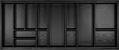 Produktbild von ORGA-BOX Junker Slim Besteckeinsatz 1125 x 476 mm Lavagrau mit Perlstruktur für 120er Schränke passgenau für SO SLIM Schubladensystem