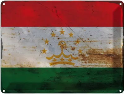 Produktbild von vianmo Blechschild 30x40 cm Tadschikistan Tajikistan Flagge Fahne Wappen