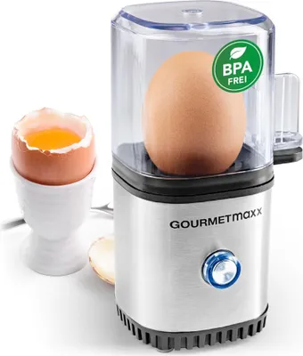 Produktbild von GOURMETmaxx Design-Eierkocher 1 Ei Das perfekte Frühstücksei ohne viel Aufwand energiesparend einfache Bedienung inkl. Messbecher BPA frei kompakt
