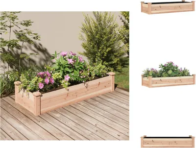 Image de vidaXL Bac surélevé avec insert 120x45x25 cm Sapin massif - Pots de fleurs & Jardinières
