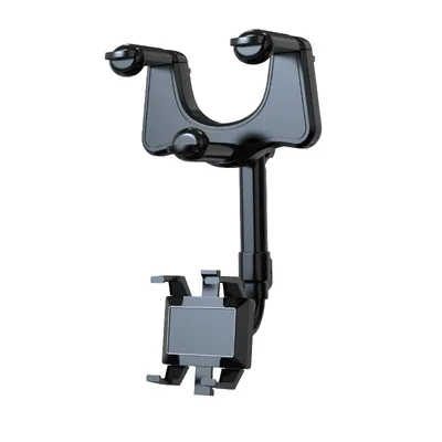 Imagen del producto de Soporte para teléfono de coche, soporte para espejo retrovisor de coche, soporte multifuncional para teléfono de 360°, color