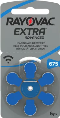 Produktbild von Rayovac Extra Advanced PR44 / 675 - Zink-Luft Hörgeräte-Knopfzelle, 1,4 V