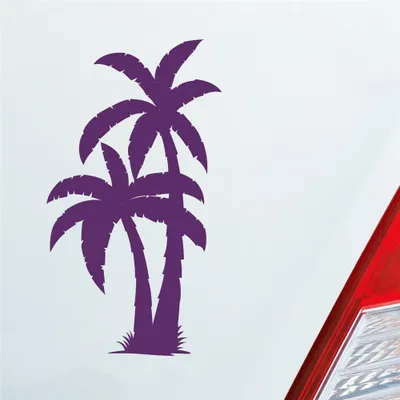 Produktbild von Auto Aufkleber Palme Palms Beach Strand Kokospalme Pflanze 5x10 cm Lila Sticker Heckscheibenaufkleber