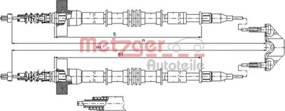 Produktbild von METZGER Handbremsseil Seilzug Feststellbremse für OPEL Astra G CC (T98) Hinten 11.5859