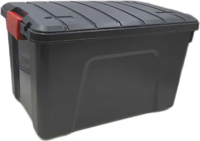 Immagine prodotto di IRIS OHYAMA Lotto di 3 scatole portaoggetti per il fai da te - Conserva tutto - 60 litri - Nero e rosso - 59 x 39,5 x 35,5 cm