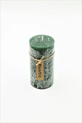 Produktbild von Rustik Stumpenkerze Dunkelgrün 140 x 70 mm durchgefärbt Gastro Kerzen