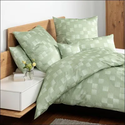Produktbild von Janine Interlock Feinjersey Bettwäsche Carmen S in 135x200 + 80x80 cm 55120-06 lindgrün