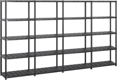 Obrázek produktu pro Úložný regál 5patrový černý 284 x 38 x 170 cm plast