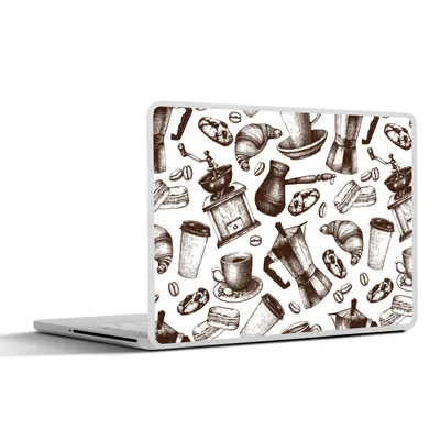 Obrázek produktu pro Nálepka na notebook - 11,6 palce - Káva - Croissant - Vzor