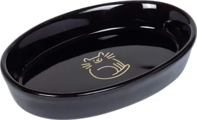 Immagine prodotto di Ciotola in Vetroceramica Nobby Cat ovale Golden Cat nera
