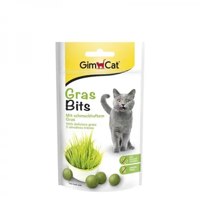 Produktbild von GimCat Gras Bits - Getreidefreier und vitaminreicher Katzensnack mit echtem Gras
