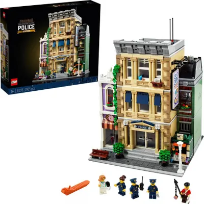 Image de LEGO 10278 Icons Poste de police, grand jeu de construction pour adultes, construction avec des modules