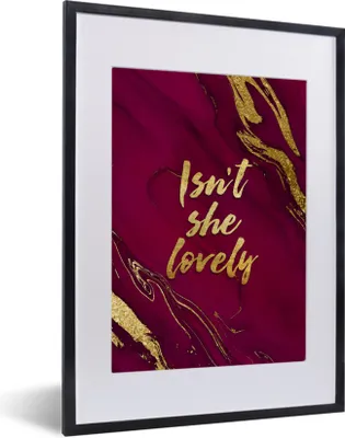 Produktbild von MuchoWow® Gerahmtes Poster Wunderschön - Gold - Rosa - Marmor 30x40 cm - Poster mit Schwarzem Bilderrahmen Wandposter Rahmen Foto Bilder - Wandposter Schlafzimmer