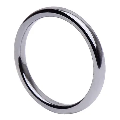 Produktbild von Dünner Ring aus Hämatit 3mm breit rund grau dunkelgrau schmal schlicht Steinring