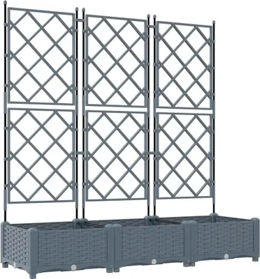 Immagine prodotto di vidaXL Vaso da giardino, set di 3 pezzi, grigio chiaro, 120 x 40 x 125,5 cm, in PP