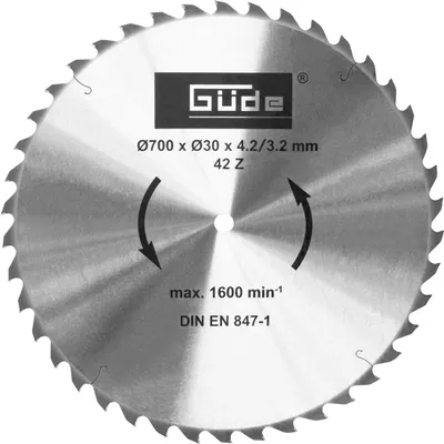 Produktbild von Güde Kreissägeblatt Ø 700 mm Bohrung Ø 30 mm silber