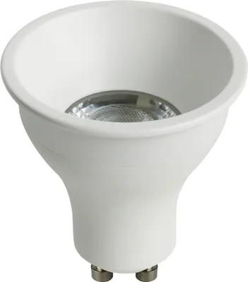 Image de Ampoule LED Deep-Deco Réflecteur blanc 8W GU10 750lm blanc chaud 3000K 36° Variable + Anneau blanc Ø5cm