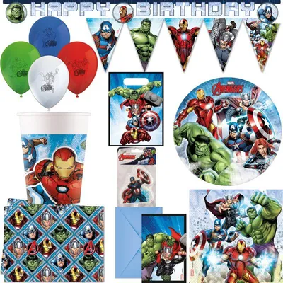 Produktbild von Avengers Kindergeburtstag Partyset Geburtstag Party Set Dekoration Deko