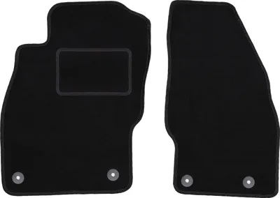 Produktbild von Velours-Fußmatten Vorne passend für Opel Adam (Schrägheck, Bj. 2012-) –  schwarz, passgenau, mit Befestigungen set 2 Stk. - STANDARD