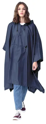 Produktbild von Regenponcho Regenumhang Kapuze Regenbekleidung Unifarben Platzsparend Leicht