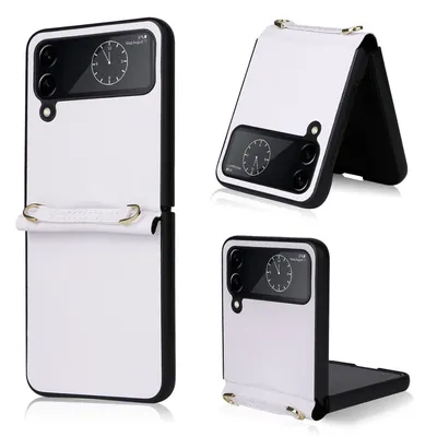 Productafbeelding van Beschermhoes voor Samsung Galaxy Z Flip4 5G, beschermende hoes, achterkant, bumper, transparant, kleur: wit