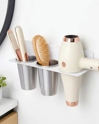 Immagine prodotto di Elzusha - Supporto per asciugacapelli 3-in-1, senza necessità di foratura