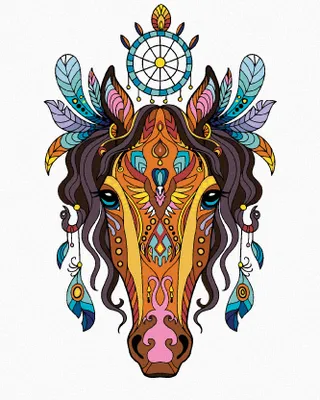 Produktbild von Diamondi - Diamond painting - MANDALA PFERD, 40X50 cm, ohne Keilrahmen