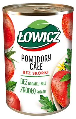 Produktbild von Łowicz Ganze geschälte Tomaten in Tomatensaft 400 g