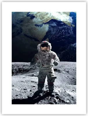Produktbild von Poster - Poster ohne Rahmen - Astronaut Mond Erde Raum - 30x40 cm - Wand Bild - Wanddeko - Wandbilder - Kunstposter - Wandposter - Bilder - Kunstdruck - Wanddekoration - Wandbild - P2XPA30x40-2864