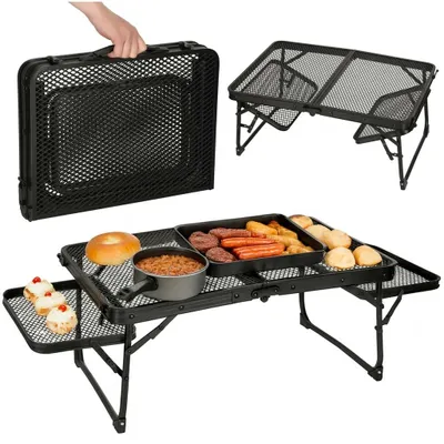 Produktbild von Campingtisch Klapptisch Reisetisch Aluminium faltbar 87 x 60 x 27 cm Schwarz