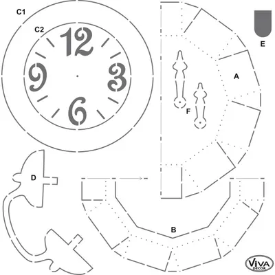Produktbild von Viva Decor Verpackungsschablone "Wecker"