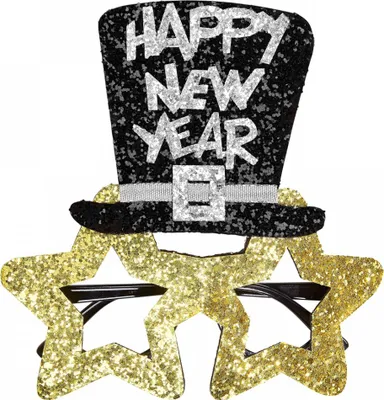 Produktbild von Goldene Happy New Year Brille für Silvester