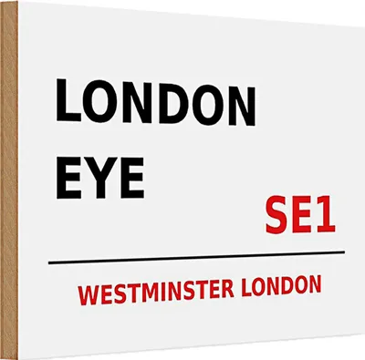 Produktbild von Holzschild London 30x20cm Westminster London Eye SE1
