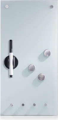 Produktbild von Zeller Memobord m. Haken, Glas, weiß 20x4x40