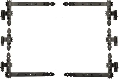 Obrázek produktu pro KOTARBAU® úhlový závěs 600 x 300 mm 6 ks držák středový závěs křížový závěs okenní roletový závěs úhlový závěs dveřní závěs vratový závěs práškově lakovaný okenní závěs