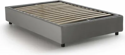 Produktbild von Quadratisches und halbes Bett Dlammer, Containerbett mit Stoffbespannung, 100%  Italy, Frontöffnung, passend für Matratze Cm 120x190, Grau