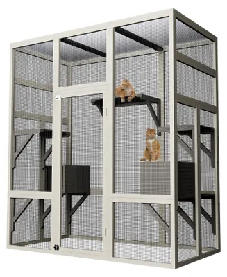 Immagine prodotto di Casetta per gatti da esterno - Bianca - In legno - 70 pollici - Resistente alle intemperie