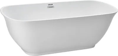Image de VEVOR Baignoire îlot moderne en acrylique 170 x 75 x 57 cm Capacité 240 L Design ovale avec trop-plein et vidage en chrome poli, pour bain chaud, bain glacé, douche, spa dans la salle de bain Blanc