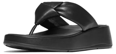 Produktbild von FITFLOP FitFlop F-Mode Knot Soft-Leather Flatform Toe-Post Sandals SCHWARZ 41