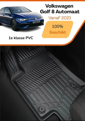 Produktbild von Volkswagen Golf 8 2021–heute – Premium Carbonlook Fußmatten – Hochwertiges TPE – Allwetter-Schutz – Erhöhte Ränder – Rutschfest