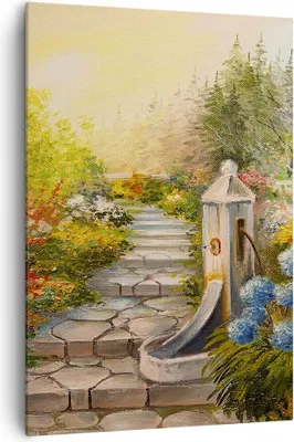 Produktbild von Bild auf Leinwand - Leinwandbild - Einteilig - Garten Blumen Sommer - 70x100cm - Wand Bild - Wanddeko - Wandbilder - Leinwanddruck - Wanddekoration - Leinwand bilder - Wandbild - PA70x100-3694